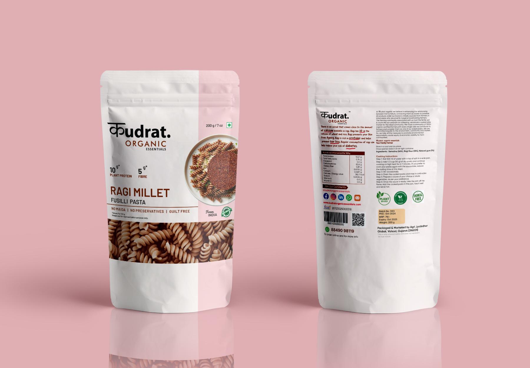Ragi Fusilli Pasta